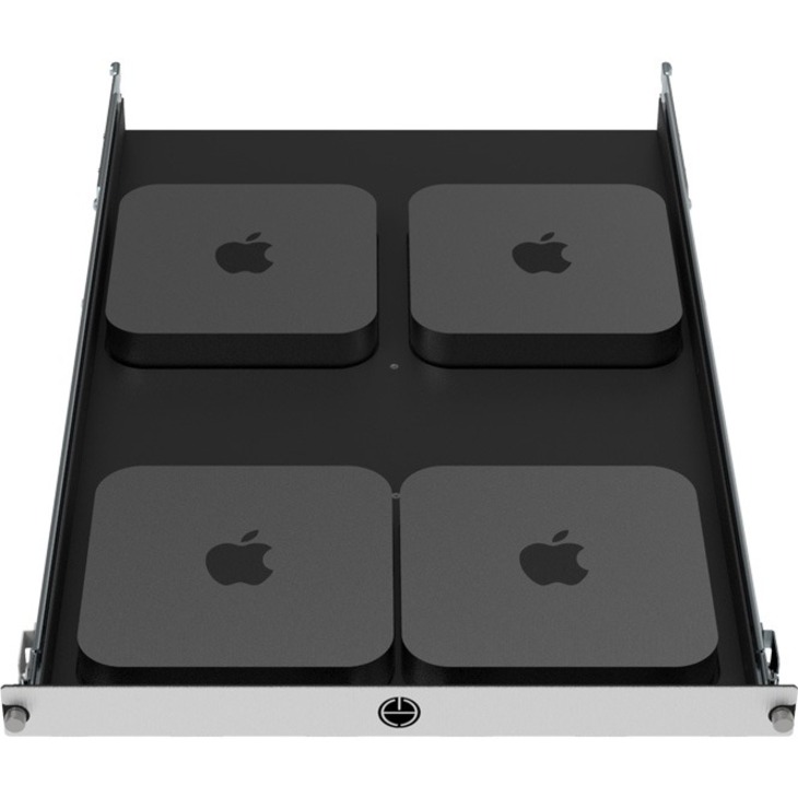 Rack Solutions 1U Mini Rack Tool-less Dry Sliding Shelf for Four Apple Mac Mini - Thumbnail 3