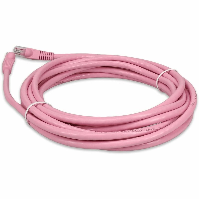 AddOn 18ft Pink CAT 6 PVC Ethernet Cable Snagless Bubble Boot RJ-45 M/M - Thumbnail 3