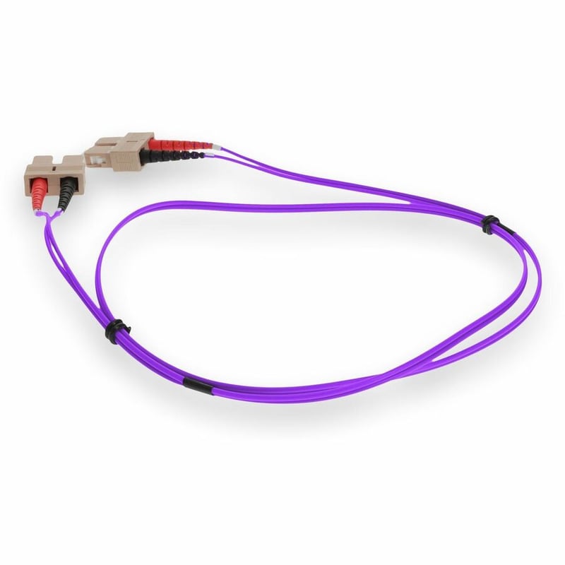 AddOn 10m SC to SC Purple OM4 Duplex OFNR (Riser-Rated) Fiber Patch Cable - Thumbnail 3