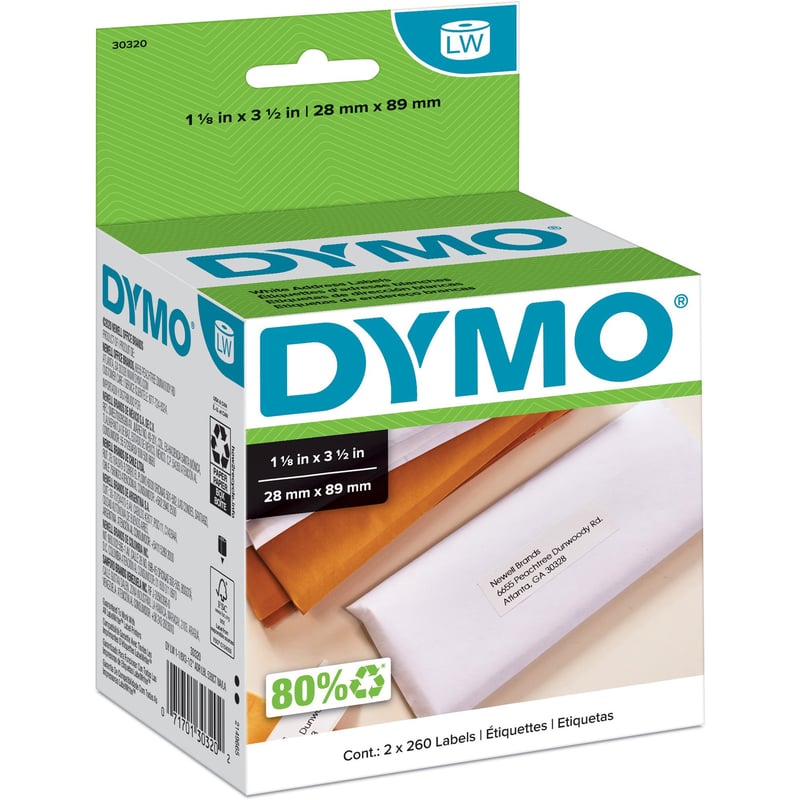 DYMO AUTHENTIC LW WHITE MAILING ADDRESS LABELS, DYMO LABELS FOR LABELWRITER LABE - Thumbnail 1