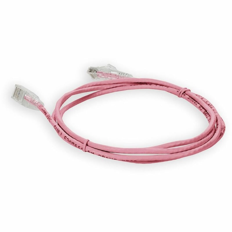 AddOn 1ft Pink CAT 6 Slim PVC Ethernet Cable Snagless Clear-Claw RJ-45 M/M - Thumbnail 3