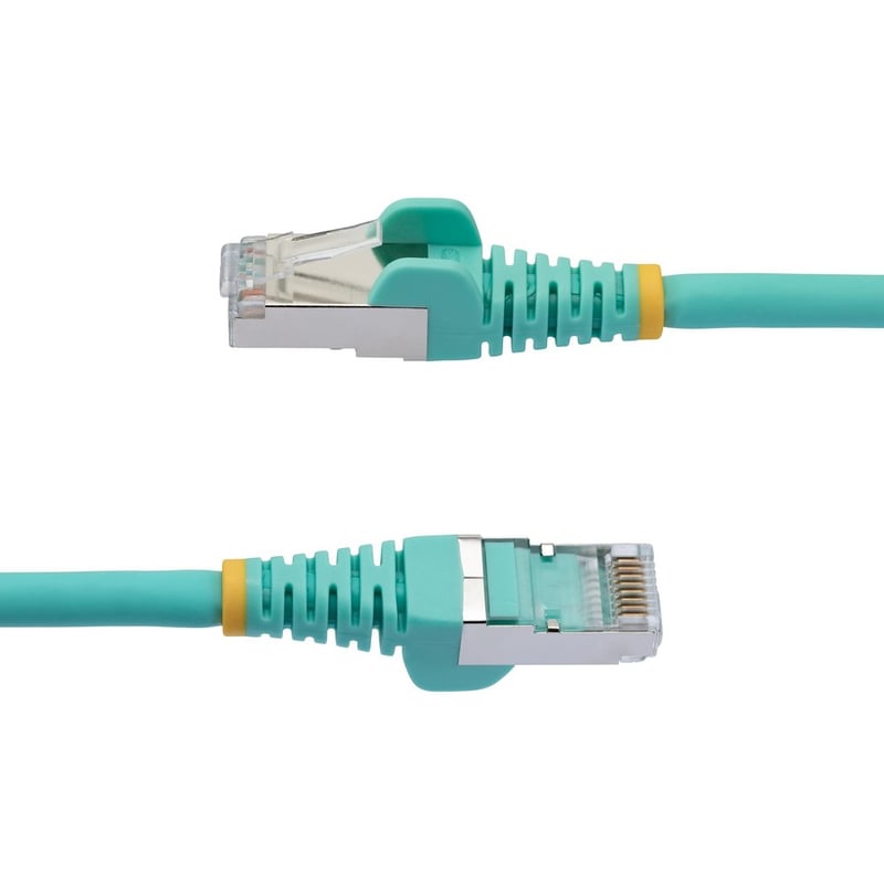 StarTech.com 9ft CAT6a Ethernet Cable, Aqua Low Smoke Zero Halogen (LSZH) 10 GbE 100W PoE S/FTP Snagless RJ-45 Network Patch Cord - Thumbnail 3
