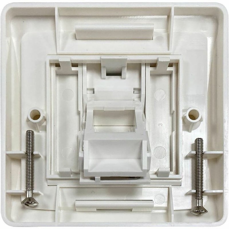 Eaton Tripp Lite Series 1-Port UK-Style Wall Plate, Unloaded Shuttered Angled Module, White, TAA - Thumbnail 2