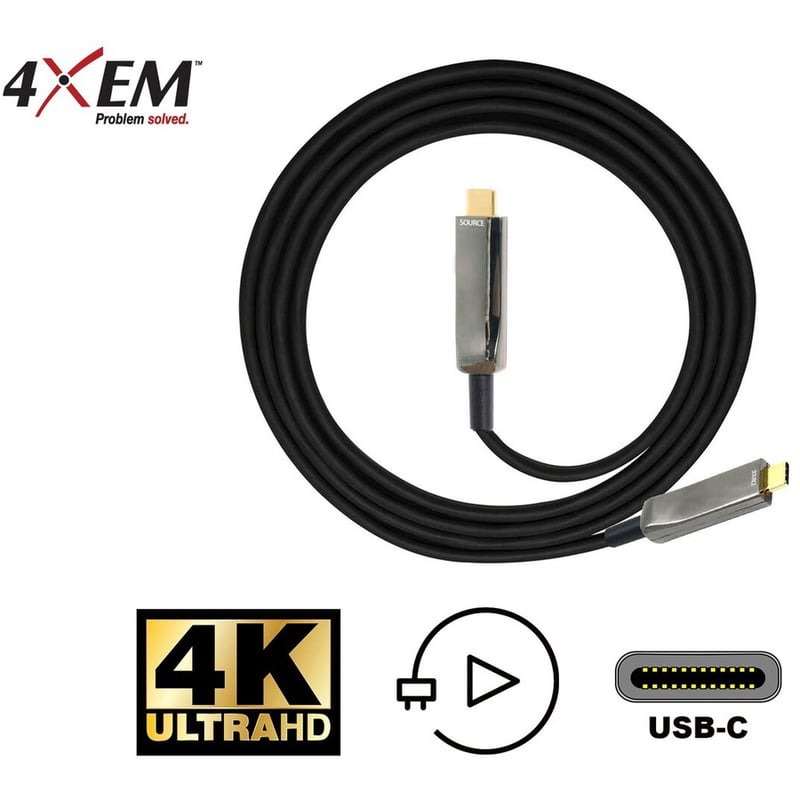 4XEM 30M Fiber USB Type-C Cable 4K@60HZ 21.6 Gbps - Thumbnail 3