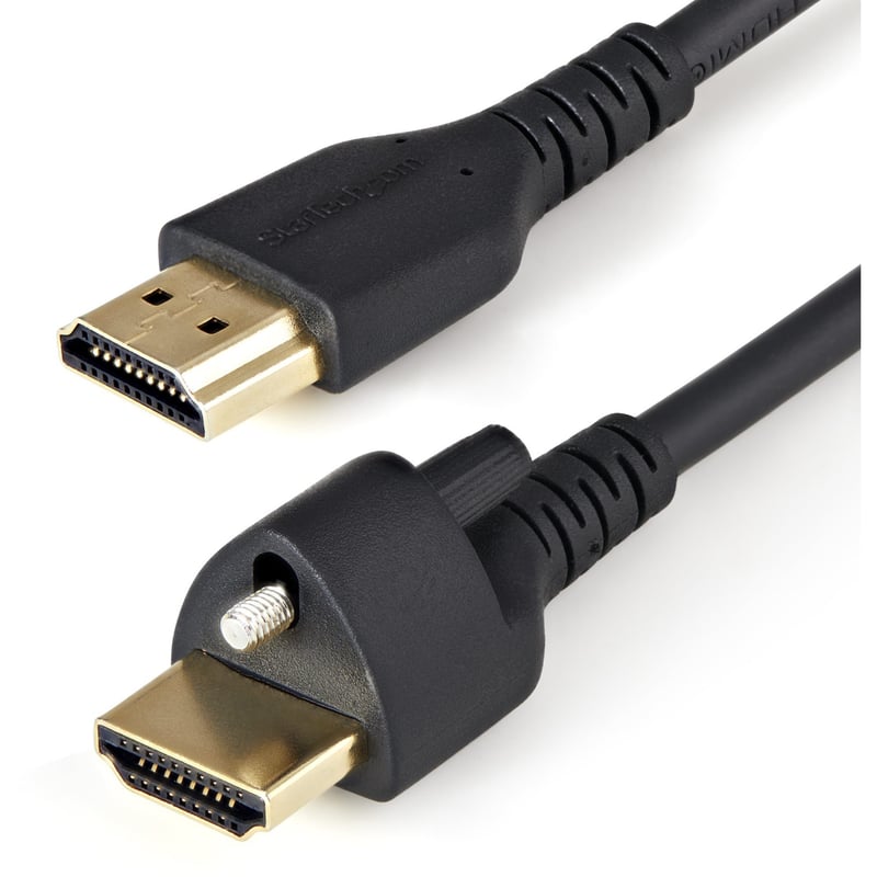 StarTech.com 1m(3ft) HDMI Cable with Locking Screw, 4K 60Hz HDR High Speed HDMI 2.0 Cable with Ethernet, Secure Locking Connector, M/M - Thumbnail 1
