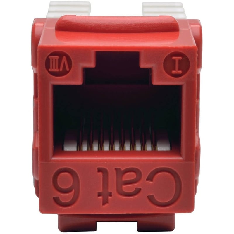 Tripp Lite Cat6 Cat5e 110 Style Punch down Keystone Jack RJ45 Red TAA GSA - Thumbnail 2