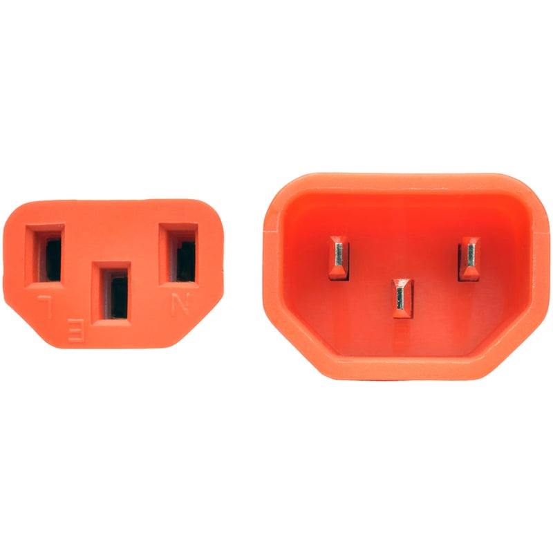 Eaton Tripp Lite Series Heavy-Duty PDU Power Cord, C13 to C14 - 15A, 250V, 14 AWG, 6 ft. (1.83 m), Orange - Thumbnail 3