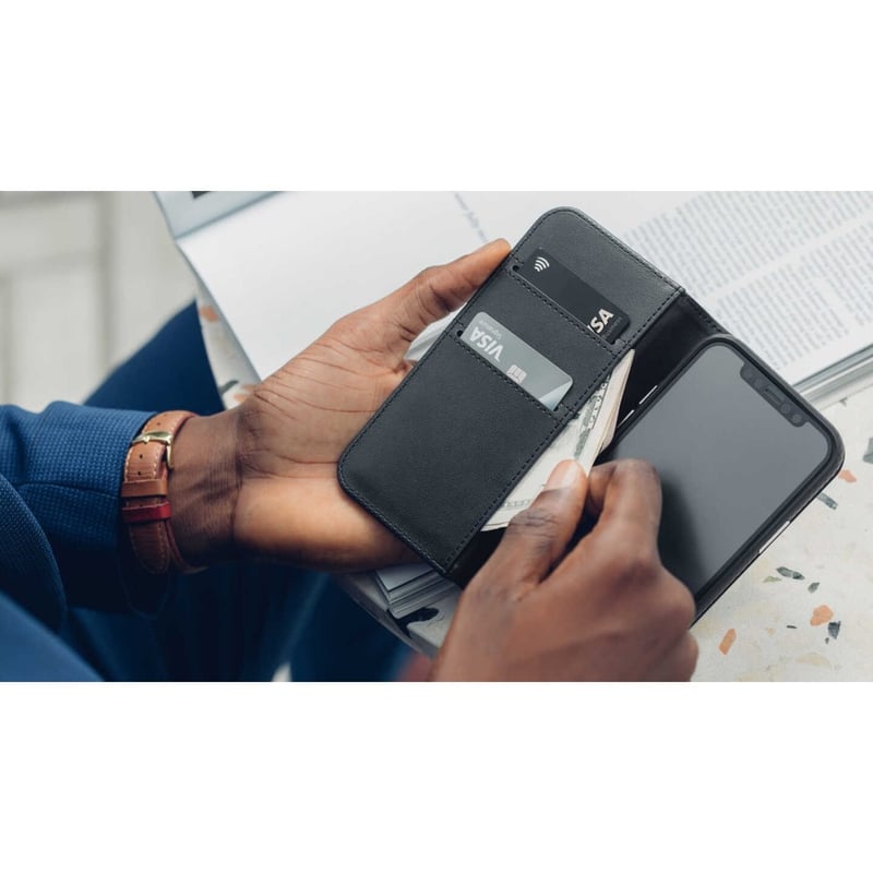 Moshi Overture Carrying Case (Wallet) Apple iPhone 12 Pro Max Smartphone - Jet Black - Thumbnail 5