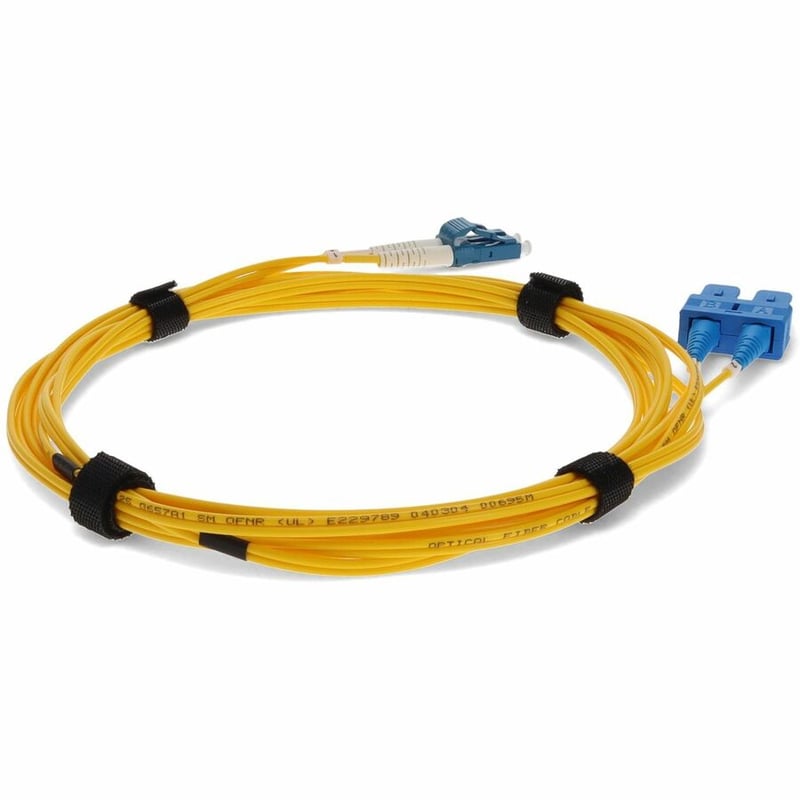 AddOn 1.5m SC to LC Yellow OS2 Duplex Microboot, Snagless OFNR (Riser-Rated) SMF Fiber Patch Cable - Thumbnail 5