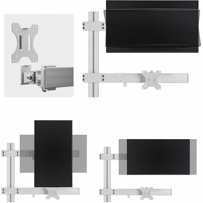 SIX-MONITOR DESK MOUNT CROSSBAR MAX 32IN SCREENS/17.6LB EACH/VESA - Thumbnail 3