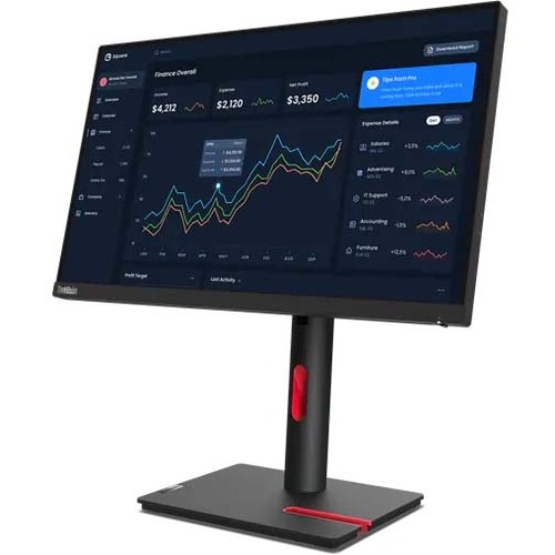 Lenovo ThinkVision T22i-30 22" Class Full HD LCD Monitor - 16:9 - Raven Black - Thumbnail 1