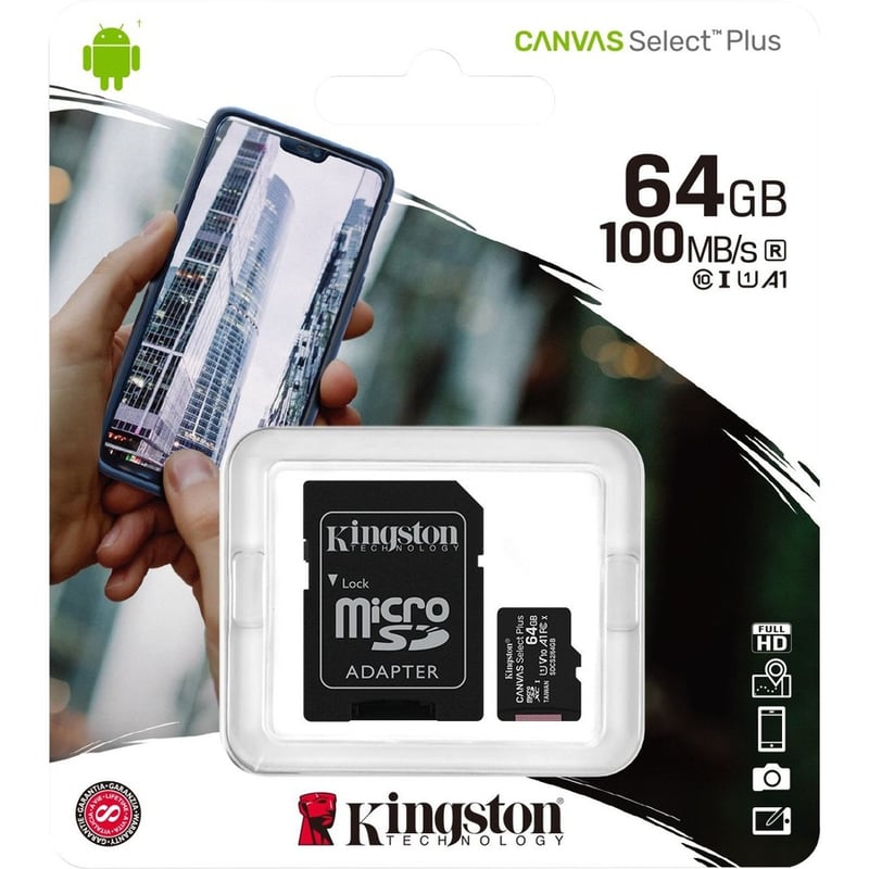 Kingston Canvas Select Plus SDCS2 64 GB Class 10/UHS-I (U1) microSDXC - 1 Pack - Thumbnail 3