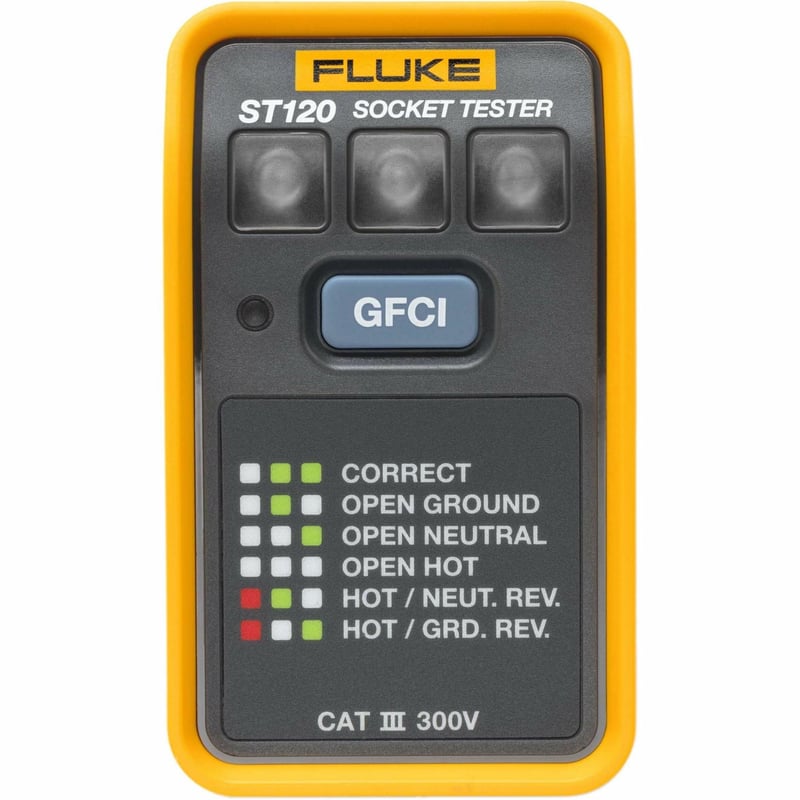 Fluke ST120+ GFCI Socket Tester with Beeper - Thumbnail 1