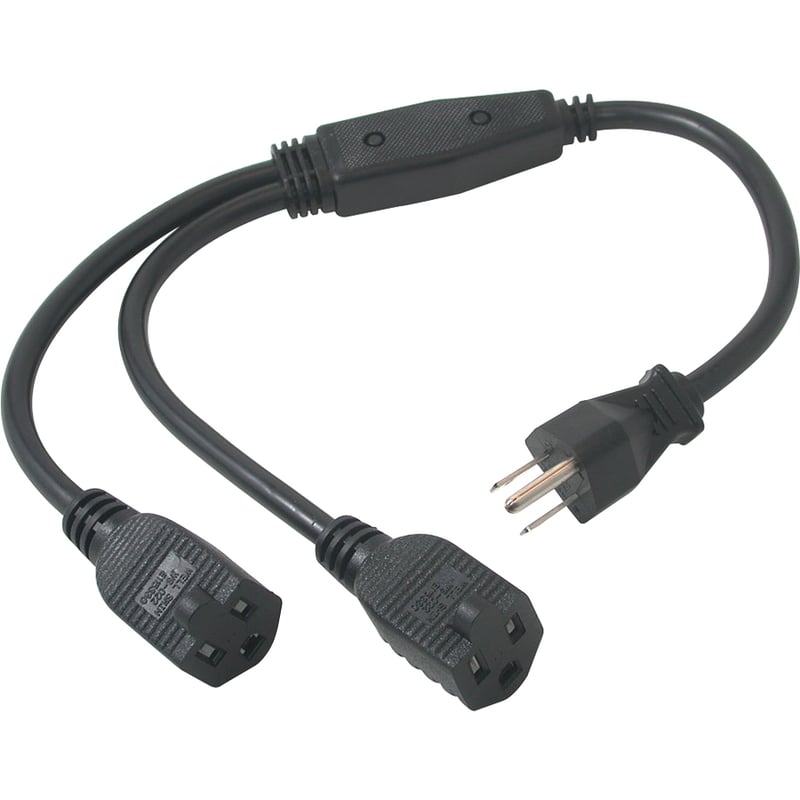 C2G 6ft 16 AWG 1-to-2 Power Cord Splitter (1 NEMA 5-15P to 2 NEMA 5-15R) - Thumbnail 3