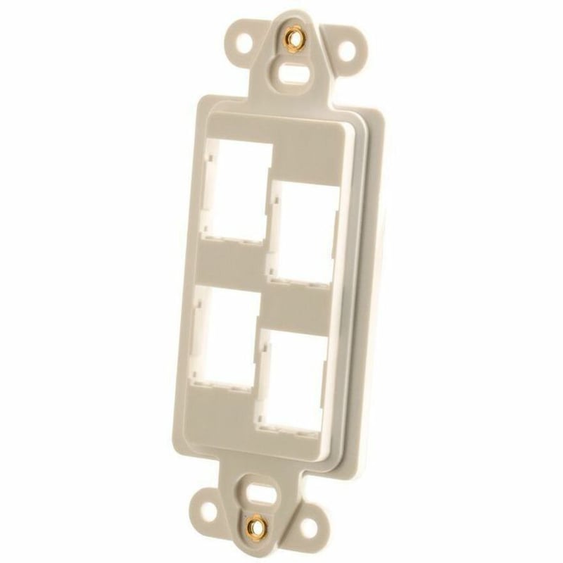 Ortronics HDJ 4-Port Rectangular Stylistics Frame, Fog White - Thumbnail 2