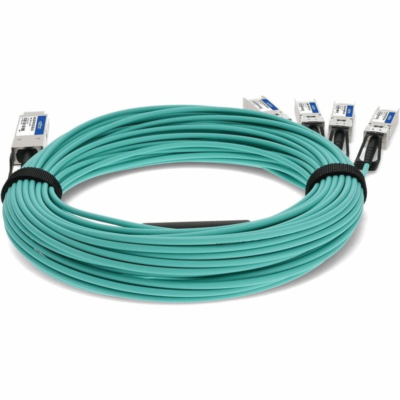AddOn Brocade® (Formerly) Compatible TAA Compliant 40GBase-AOC QSFP+ to 4xSFP+ Active Optical Cable (850nm, MMF, 20m) - Thumbnail 4