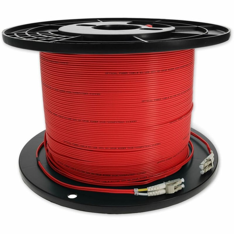 AddOn 80m LC to LC Red OM4 Duplex OFNR (Riser-Rated) TAA Fiber Patch Cable
