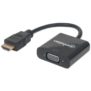 HDMI MALE TO VGA FEMALE, BLACK - Thumbnail 1