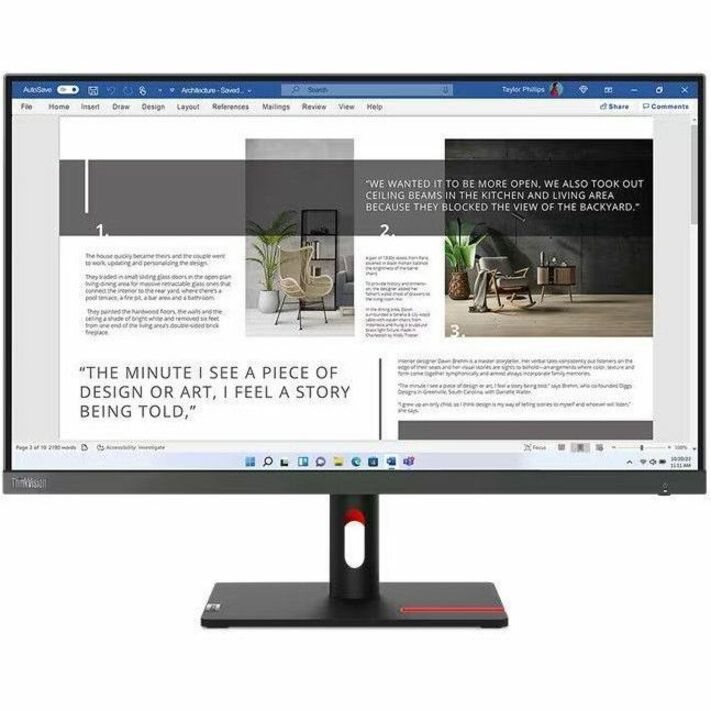 Lenovo ThinkVision S27i-30 27" Class Full HD LED Monitor - 16:9 - Storm Gray - Thumbnail 5