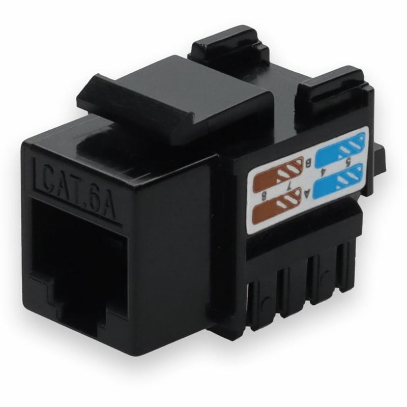 AddOn Non-Terminated to RJ-45 (Female) Black Cat6A UTP Copper Connector 90 Degree - Thumbnail 1