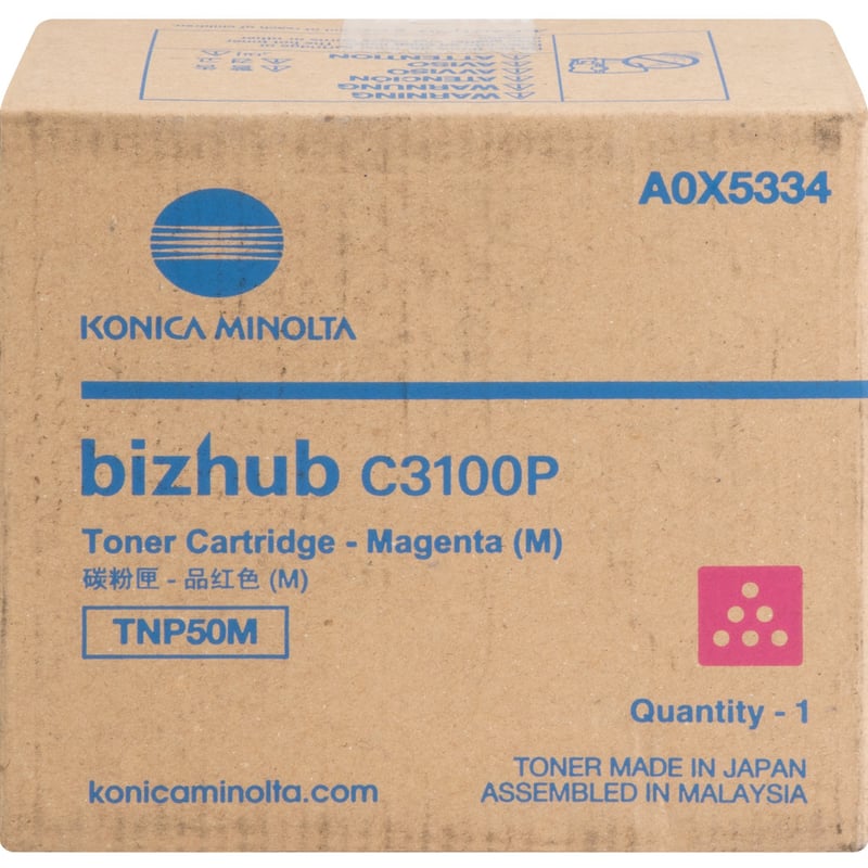Konica Minolta TNP50M Original Laser Toner Cartridge - Magenta - 1 Each - Thumbnail 1