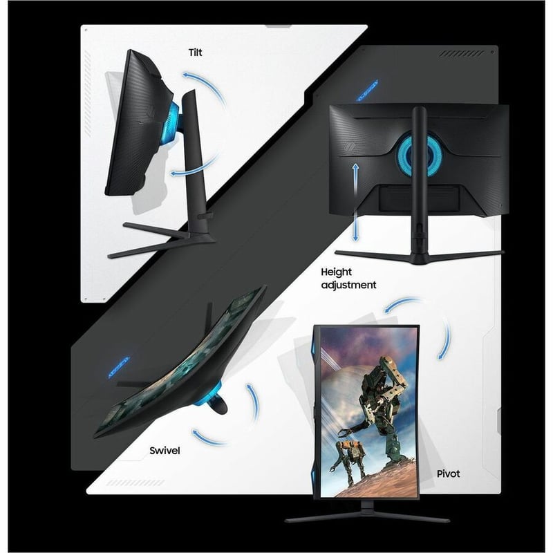 Samsung Odyssey G6 S32BG652EN 32" Class WQHD Curved Screen Smart Gaming LCD Monitor - 16:9 - Black - Thumbnail 3