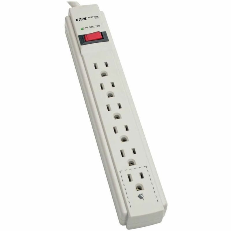 Tripp Lite by Eaton Protect It! 6-Outlet Surge Protector 8 ft. (2.43 m) Cord 990 Joules Low-Profile Right-Angle 5-15P plug - Thumbnail 1