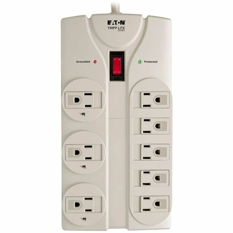 Tripp Lite by Eaton Protect It! 8-Outlet Surge Protector 25 ft. Cord with Right-Angle Plug 1440 Joules Diagnostic LEDs Light Gray Housing - Thumbnail 5
