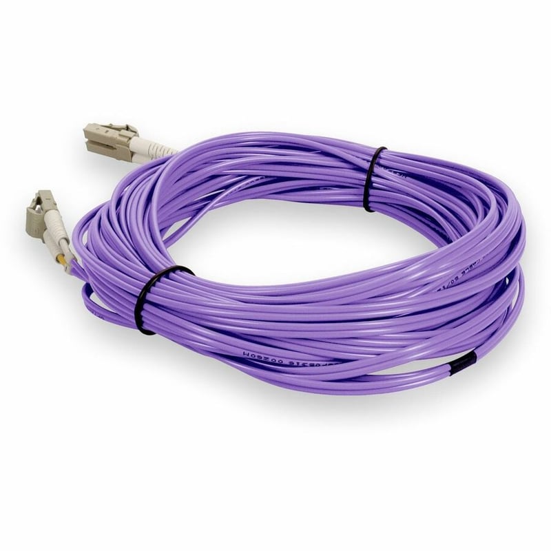 AddOn 15m LC to LC Purple OM4 Duplex OFNR (Riser-Rated) TAA Fiber Patch Cable - Thumbnail 3