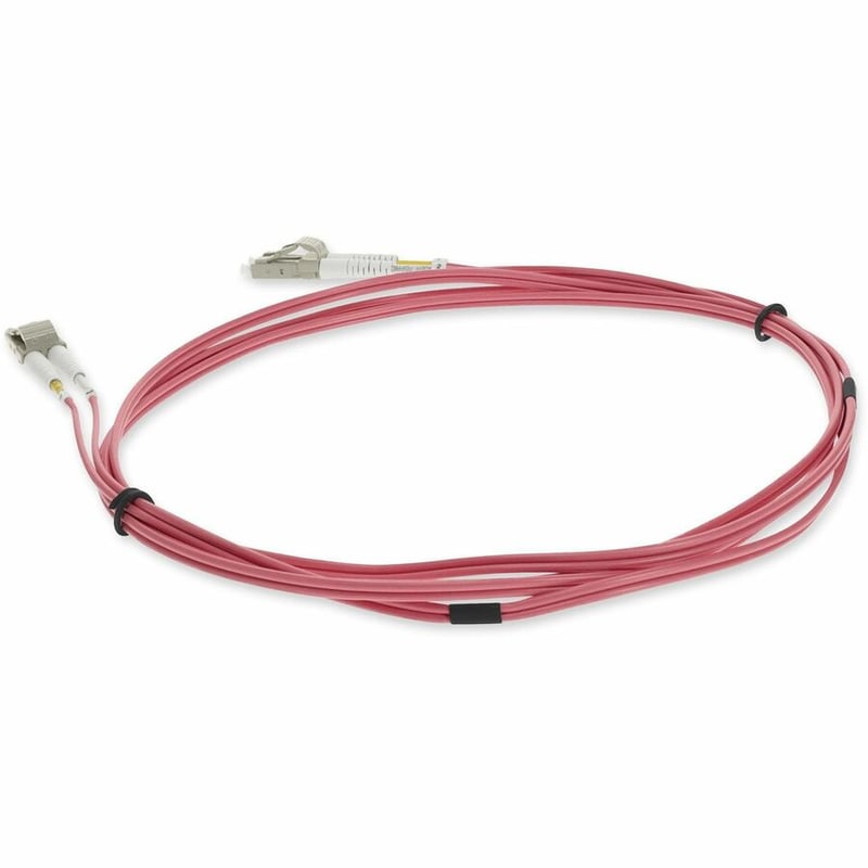 AddOn 1m LC to LC Pink OM4 Duplex OFNR (Riser-Rated) Fiber Patch Cable - Thumbnail 3