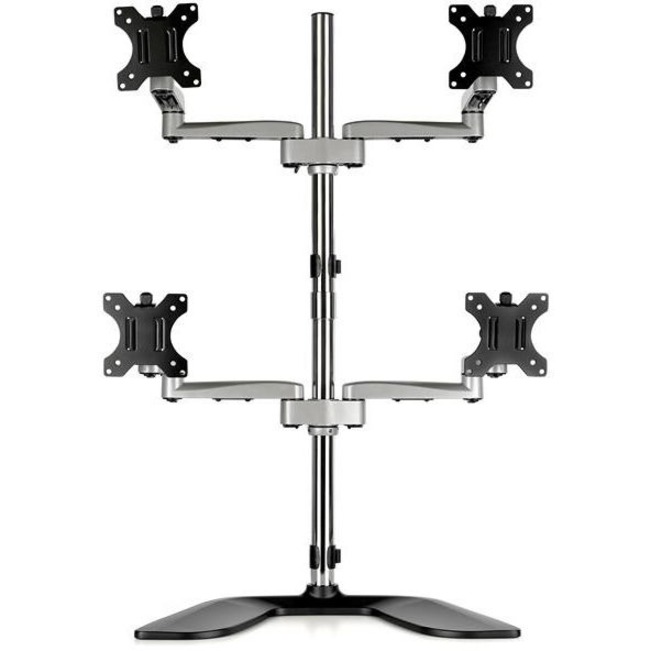 StarTech.com Quad Monitor Stand, Desktop VESA 4 Monitor Arm up to 32" (17.6lb/8kg) Screens, Ergonomic Articulating Pole Mount, Adjustable - Thumbnail 4