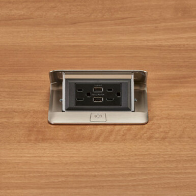 Wiremold Cord Ended deQuorum Single Flip Up Unit with USB - Thumbnail 5