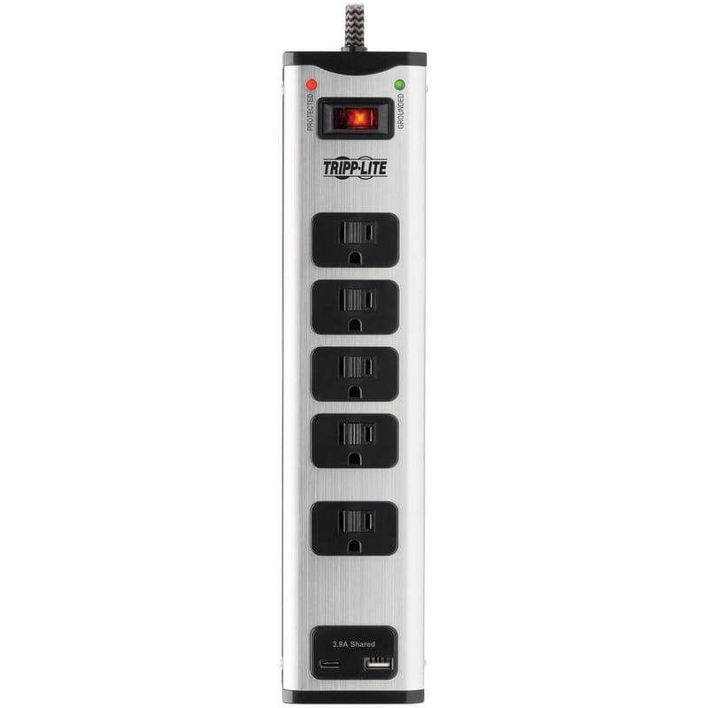 Tripp Lite by Eaton 5-Outlet Surge Protector with 1 USB-A and 1 USB-C (3.9A Shared) - 6 ft. Cord 2100 Joules Metal Housing - Thumbnail 3
