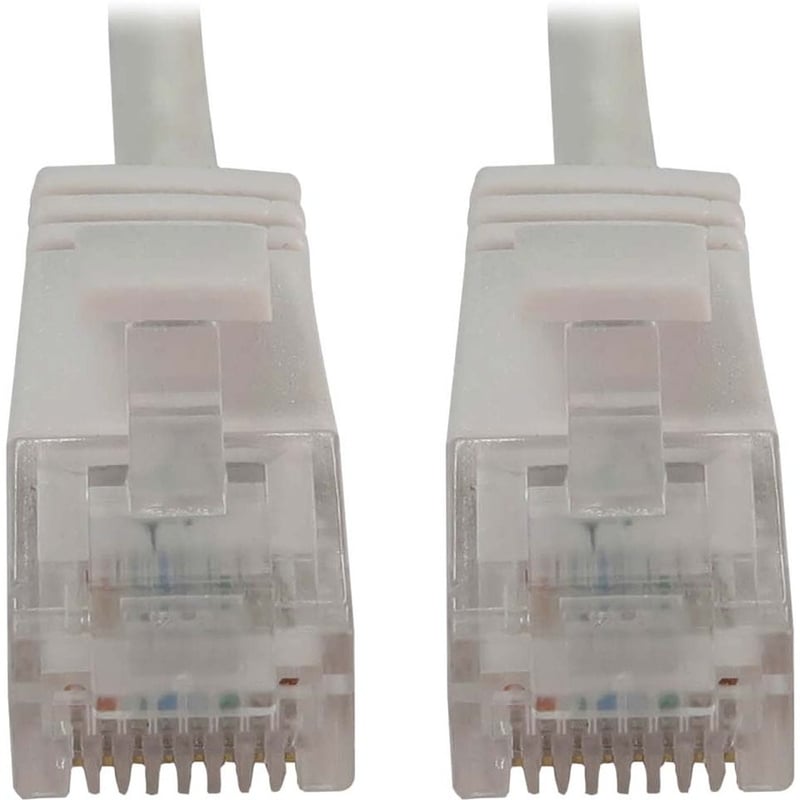 Eaton Tripp Lite Series Cat6a 10G Snagless Molded Slim UTP Ethernet Cable (RJ45 M/M), PoE, White, 3 ft. (0.9 m) - Thumbnail 1