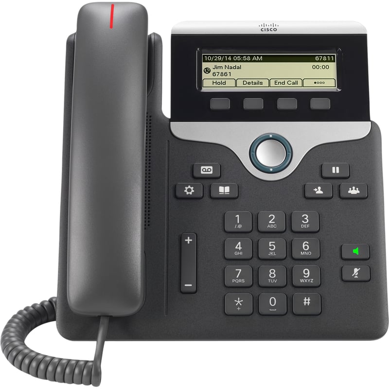 Cisco 7811 IP Phone - Refurbished - Corded - Corded - Wall Mountable, Desktop - Charcoal - Thumbnail 2