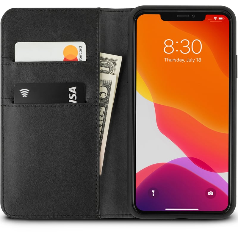 Moshi Overture Carrying Case (Flip) Apple iPhone 11 Pro Max Smartphone - Jet Black - Thumbnail 2