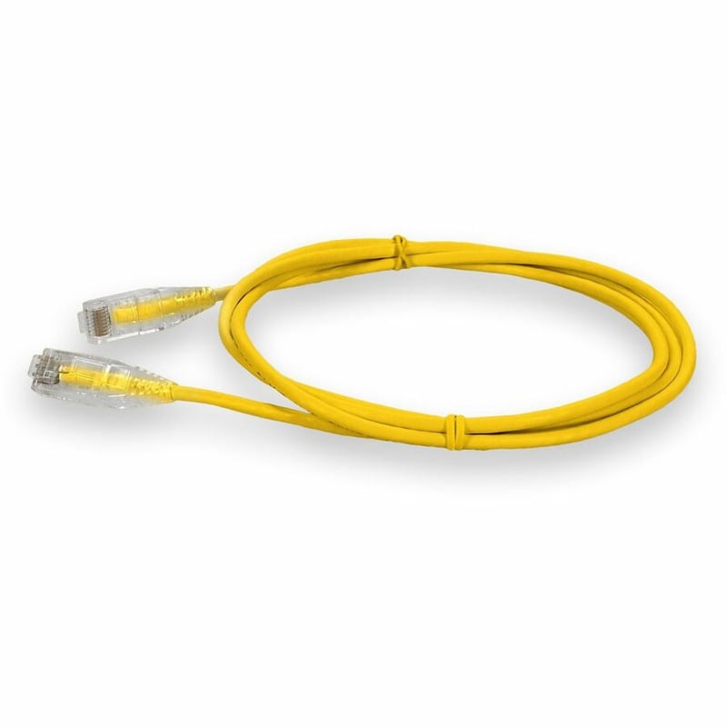 AddOn 5ft Yellow CAT 6 Slim PVC Ethernet Cable Non-Booted RJ-45 M/M - Thumbnail 2