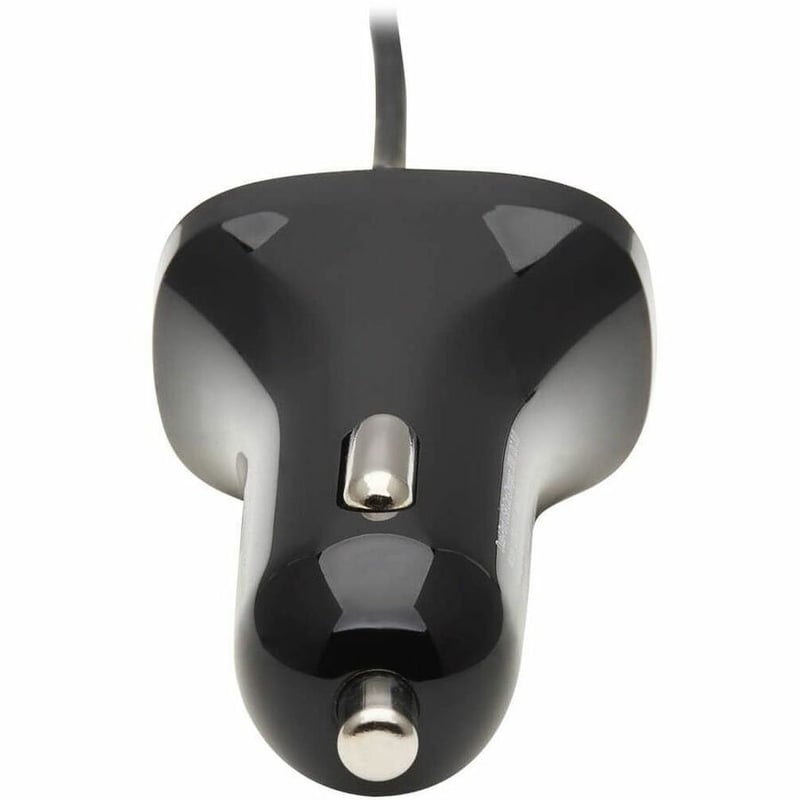 Tripp Lite by Eaton Dual-Port USB Car Charger with 30W Charging - USB-C (18W) QC 3.0 USB-A (12W) Coiled 6 ft. (1.83 m) USB-C Cable Black - Thumbnail 4