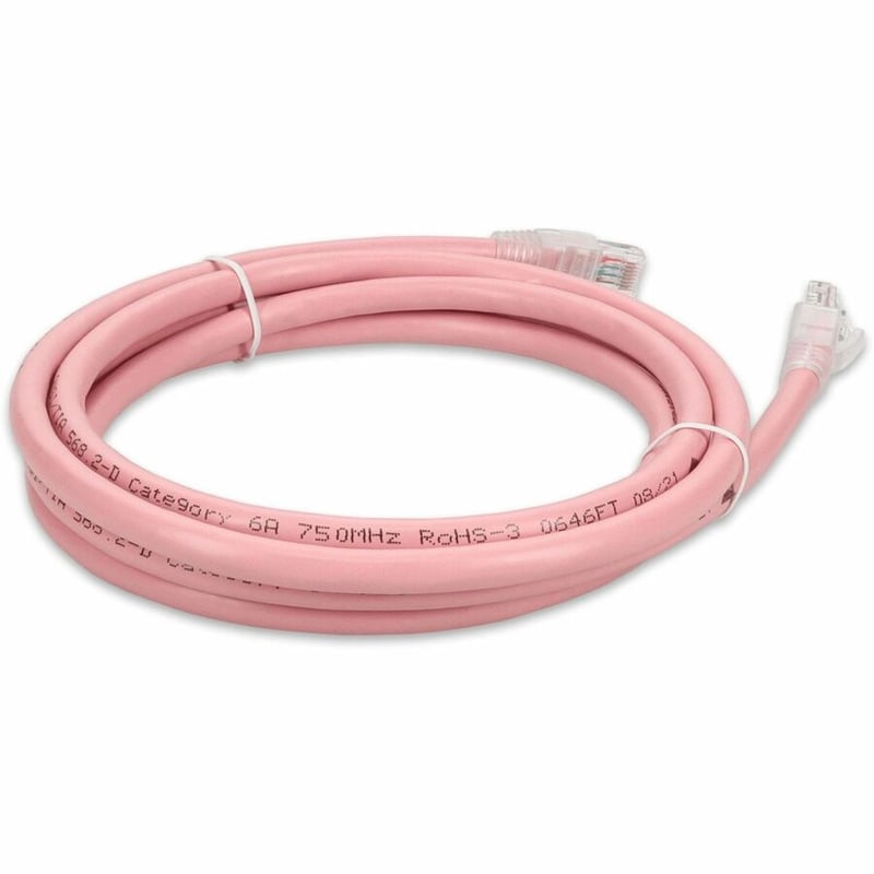 AddOn 6ft Pink CAT 6A PVC Ethernet Cable Snagless Bubble Boot RJ-45 M/M - Thumbnail 5