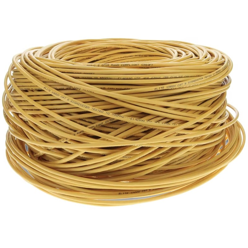 AddOn 1000ft Non-Terminated Yellow CAT 6 PVC Bulk Cable - Thumbnail 5
