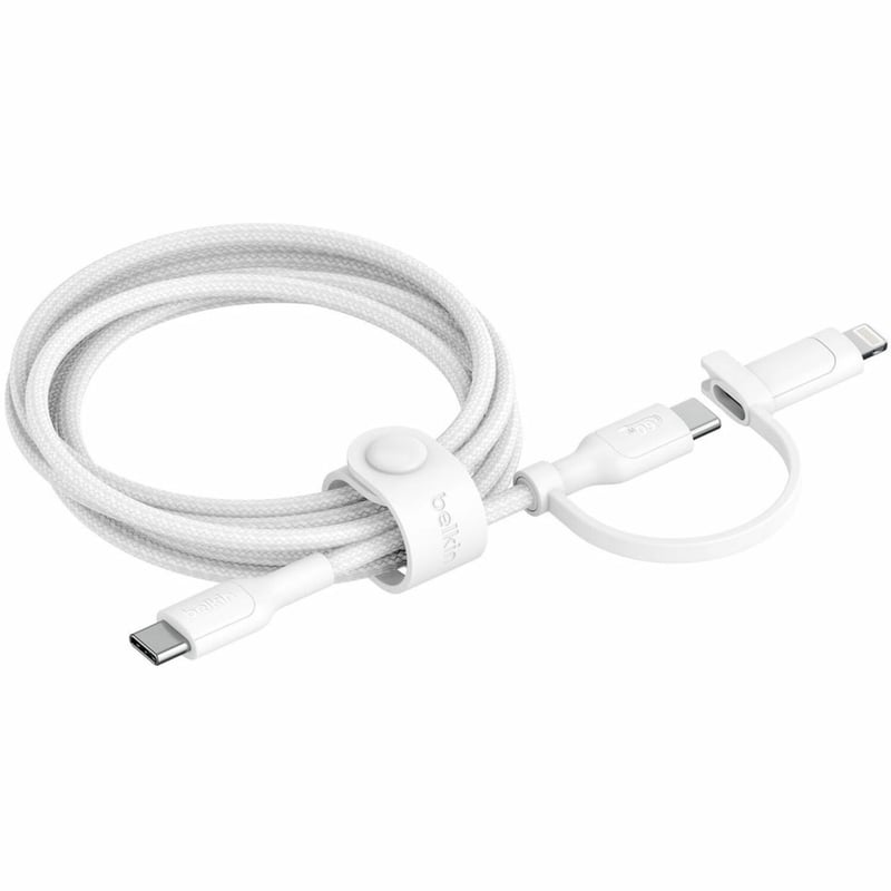 BRAIDED PCR 2-IN-1 USB-C TO LTG CABLE 60W 1.5M WHITE - Thumbnail 1