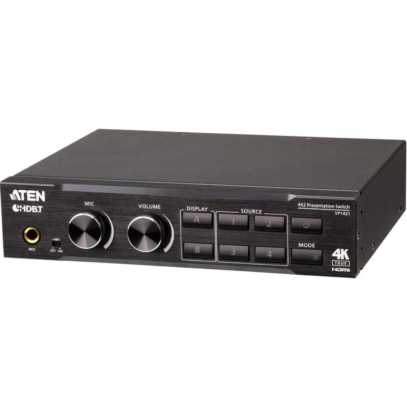 ATEN 4 x 2 True 4K Presentation Matrix Switch with Scaling, DSP, and HDBaseT-Lite - Thumbnail 1