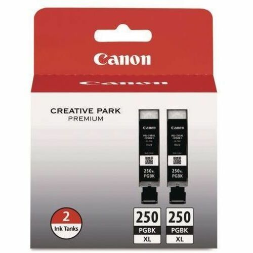 Canon 250PGBK Original High Yield Inkjet Ink Cartridge - Twin-pack - Pigment Black - 2 / Pack