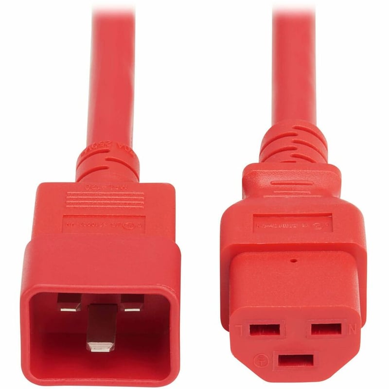 POWER CORD C20 C21 HEAVY-DUTY 20A 250V 12 AWG 5FT RED - Thumbnail 2