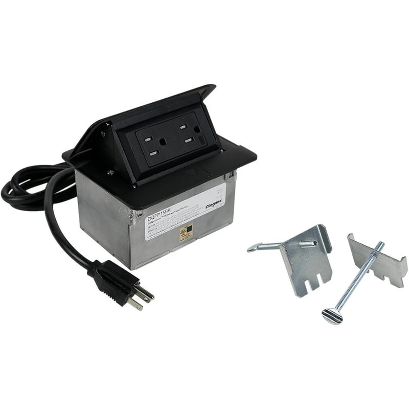 Wiremold Cord Ended deQuorum Single-Flip Up Unit - Thumbnail 1