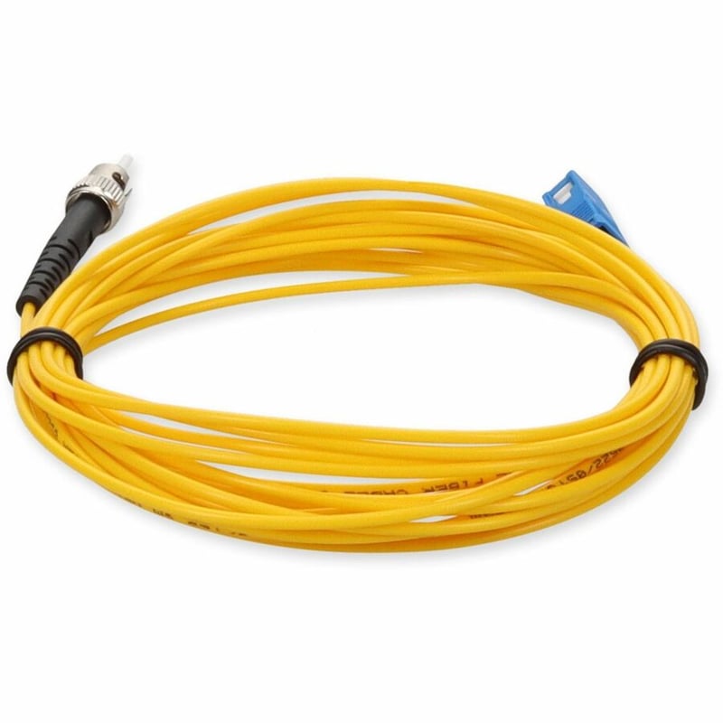 AddOn 1m ST to SC Yellow OS2 Simplex OFNR (Riser-Rated) SMF Fiber Patch Cable - Thumbnail 4
