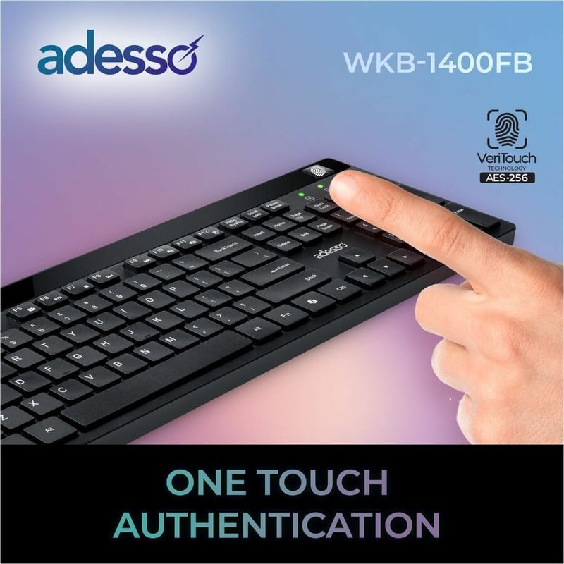 WRLS KEYBRD W/FINGERPRINTREADER 2.4GHZ LOW-PROFILE MEMBRANE KEYS - Thumbnail 2