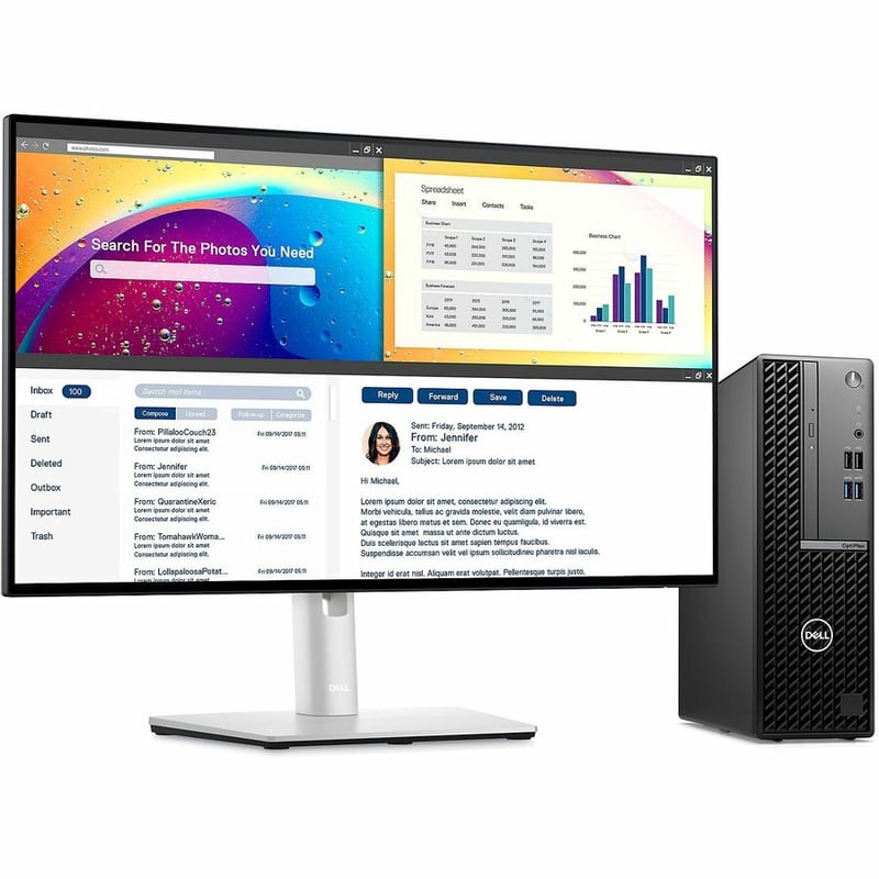 Dell OptiPlex 7000 7010 Desktop Computer - Intel Core i5 13th Gen i5-13500 Tetradeca-core (14 Core) 2.50 GHz - 8 GB RAM DDR4 SDRAM - 256 GB M.2 PCI Express NVMe SSD Touchscreen Display - Small Form Factor - Black - Thumbnail 4