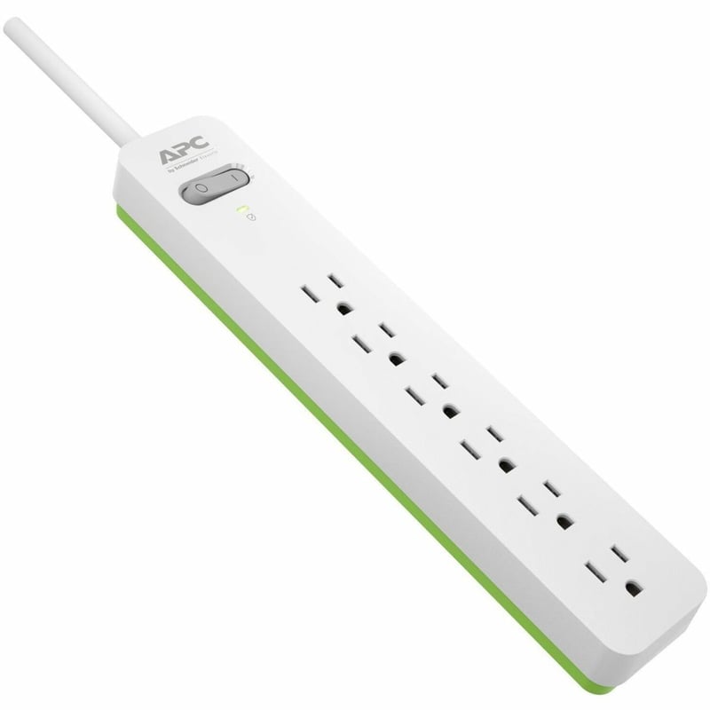 APC by Schneider Electric Essential SurgeArrest PE66W, 6 Outlets, 6 Foot Cord, 120V, White - Thumbnail 1