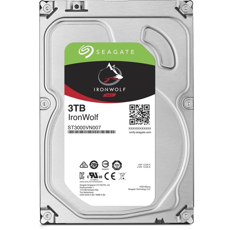 Seagate IronWolf ST3000VN007 3 TB Hard Drive - 3.5" Internal - SATA (SATA/600) - Conventional Magnetic Recording (CMR) Method - Thumbnail 5
